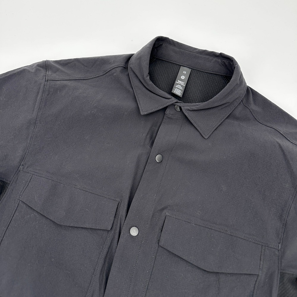 Lululemon Men‎ Short Sleeve Button Up Shirt Black Size XS